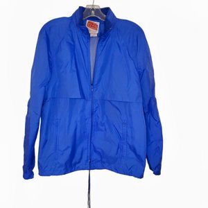 Stow It Away Vintage Royal Blue Windbreaker Hooded Men's Jacket Size Medium